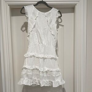 Olga Tiered Frill Detail Dress White